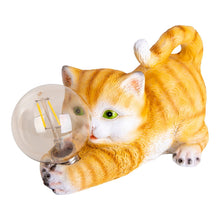 LED Solar Outdoor Lamp "Cat" 25 cm long decoration made of brown plastic with integrated LEDs