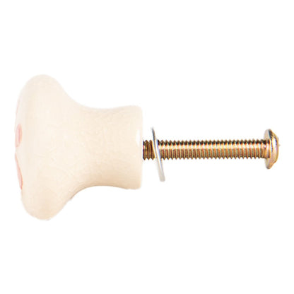 Doorknob Ø 3x3 cm Beige Orange Ceramic