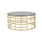 Salontafel rond Ø 90 cm goud grijs