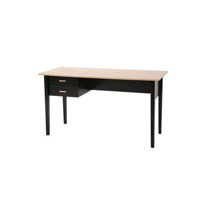 Schrijftafel 140x60x75 cm bruin zwart MDF hout
