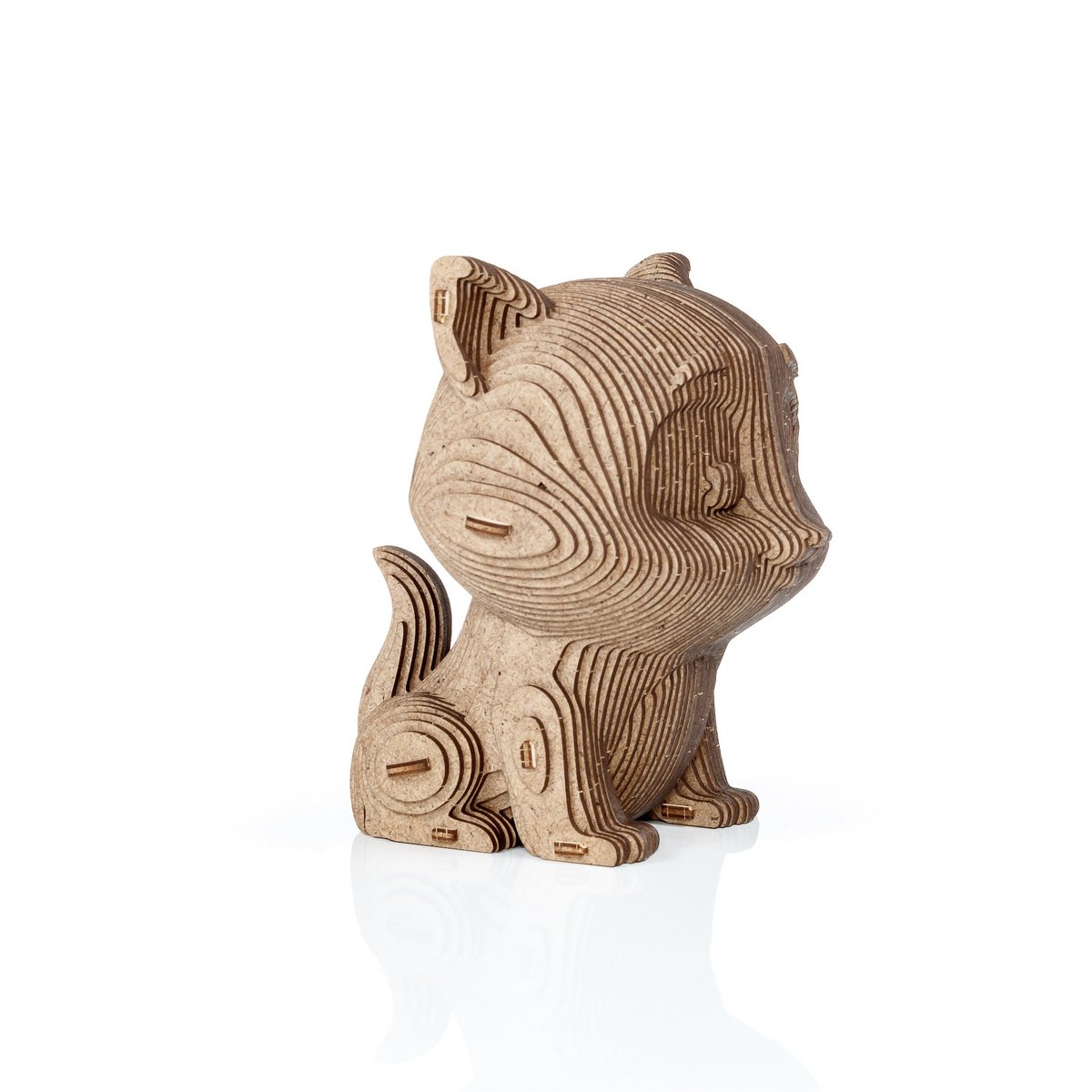 Houten bouwset spaarpot kat 13,6x12,7x14,1 cm