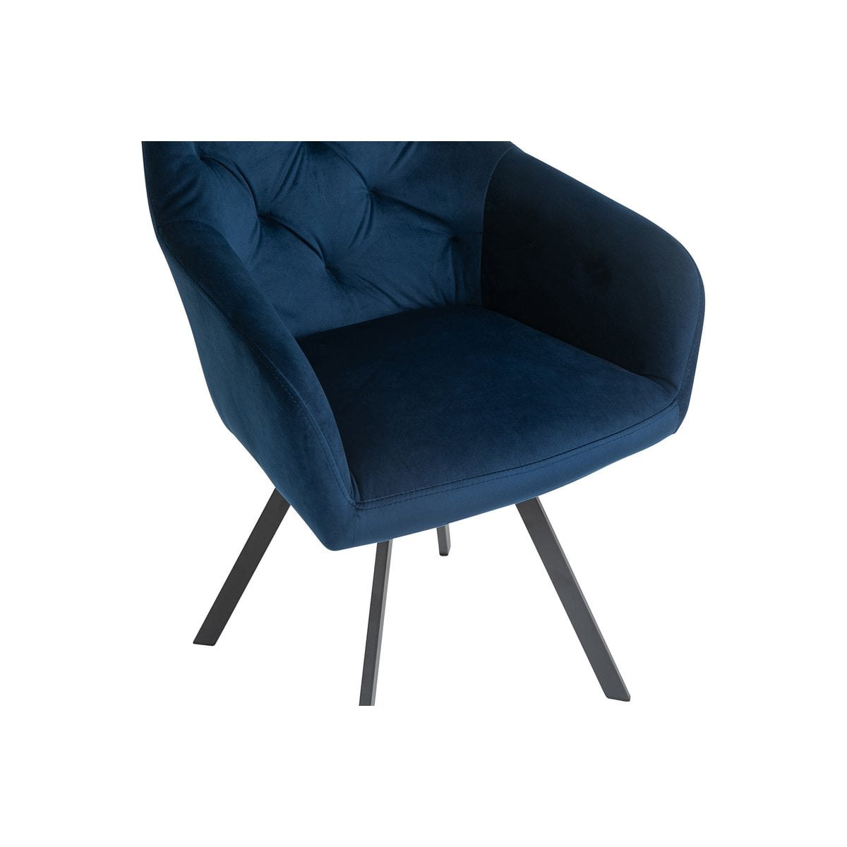 Fauteuil draaibaar blauw fluweel 61x62x85 cm