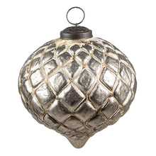 Kerstbal 12x12x12 cm glas beige
