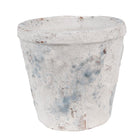 Bloempot Ø 12x11 cm terracotta wit blauw