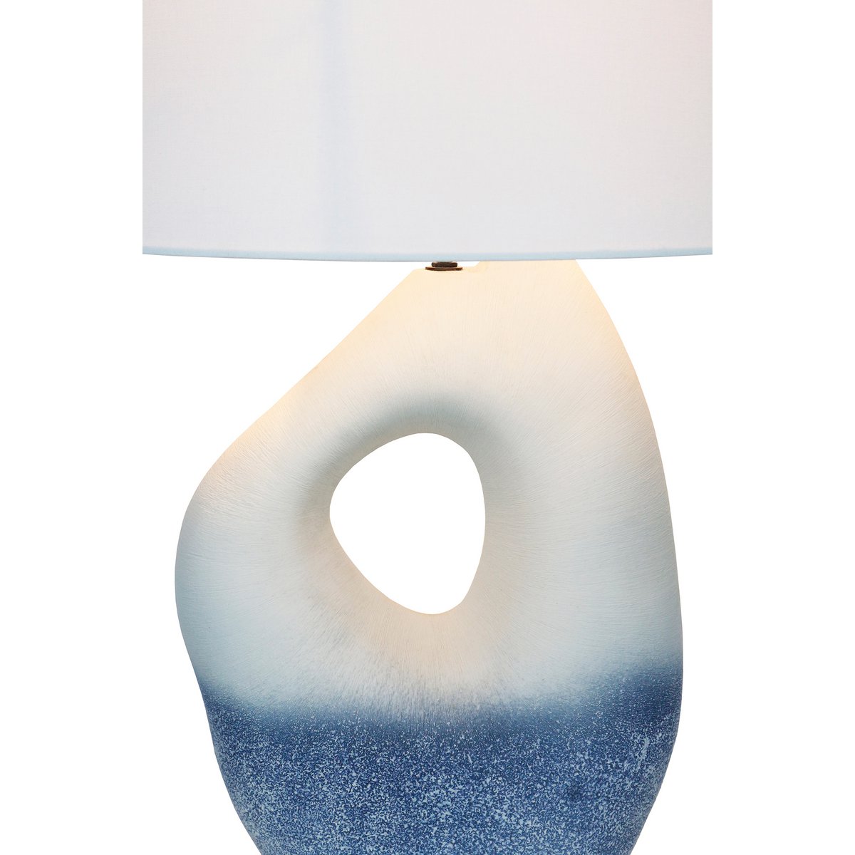 Tafellamp keramiek linnen blauw wit 69 cm