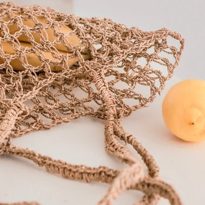 Boodschappentas raffia 42x34 cm handgeweven
