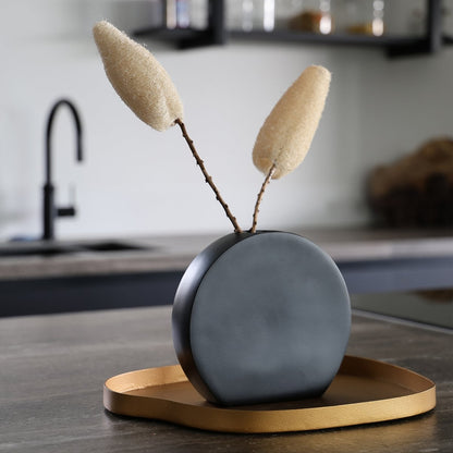 Vaas 20x5x10 cm staal zwart