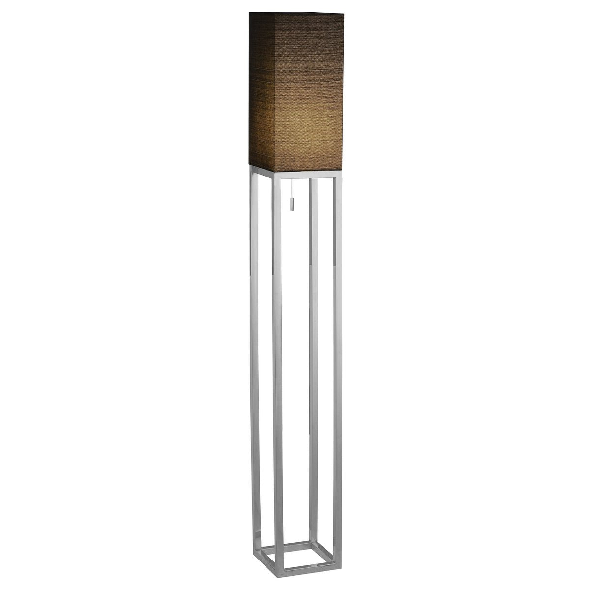 Staande Lamp Alfa Vloerlamp Textiel Chroom Donkergrijs E27