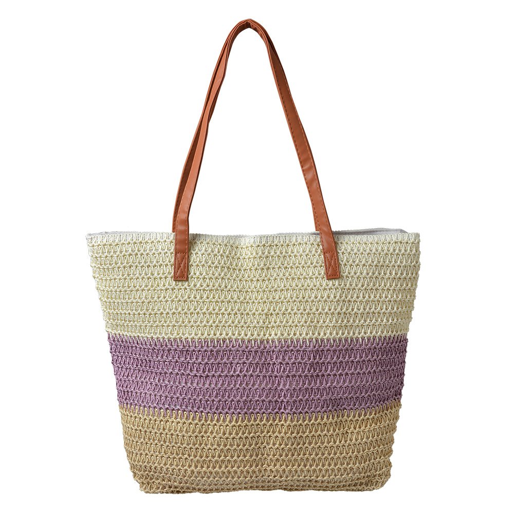 Strandtas 46x30 cm paars synthetisch