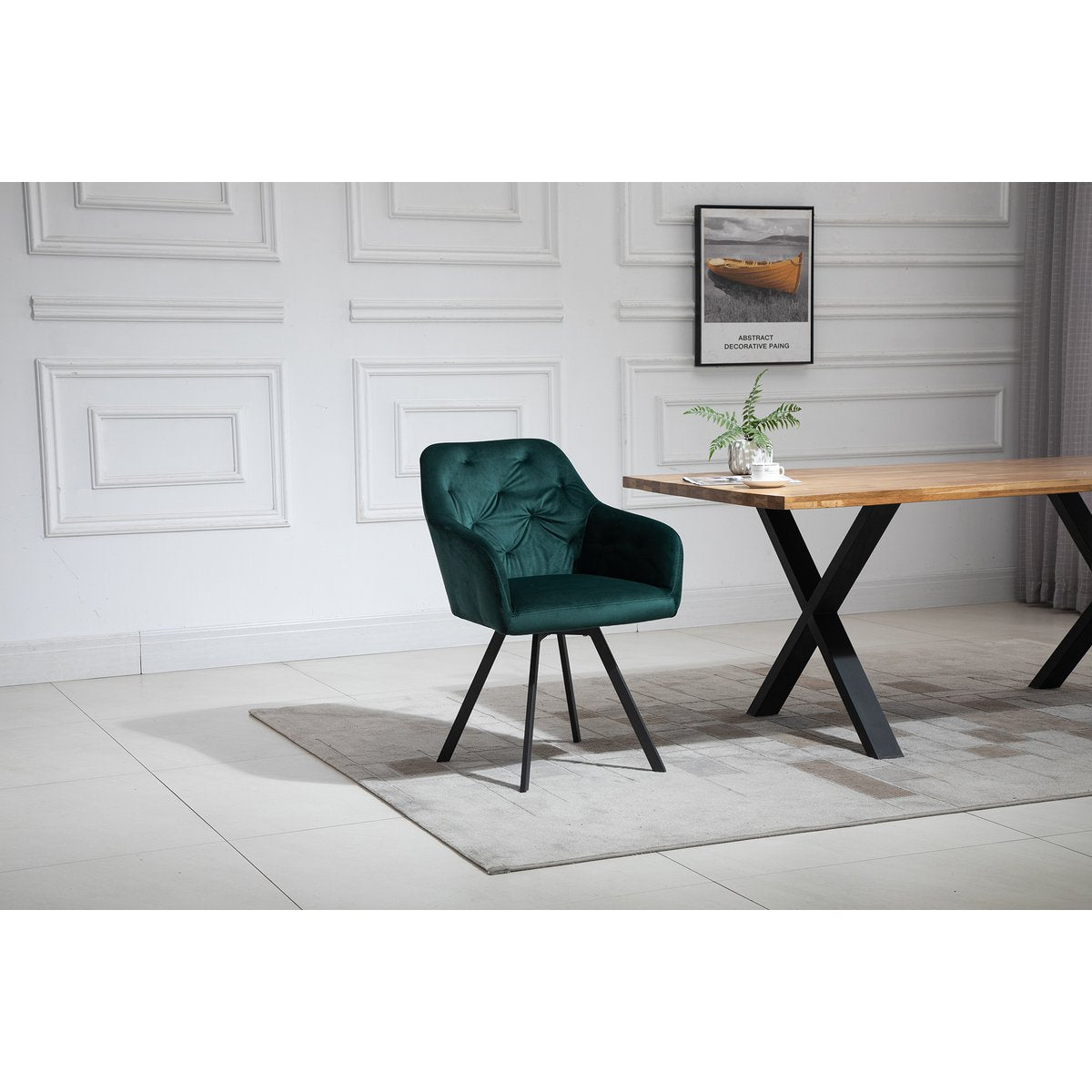 Fauteuil dennengroen draaibaar 61x62x85 cm