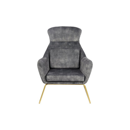 Grey velvet lounge chair