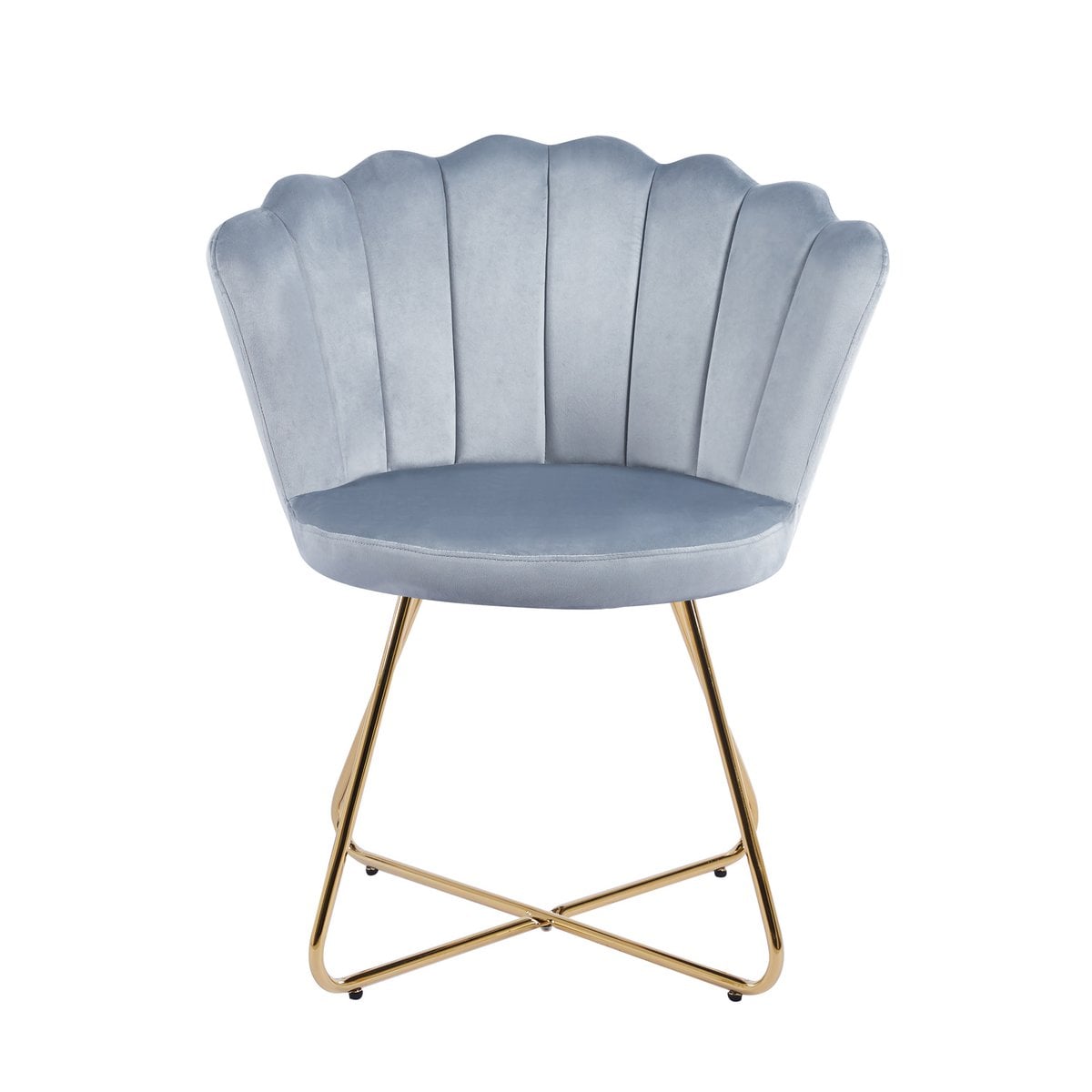 Kuipstoelen set van 2 lichtgrijs fluweel goudkleurig frame