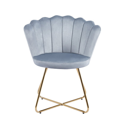 Kuipstoelen set van 2 lichtgrijs fluweel goudkleurig frame