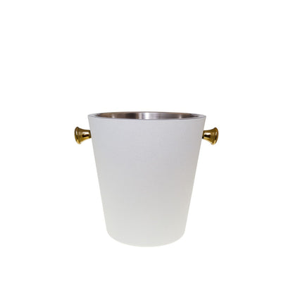 Ecru And Gold Champagne Bucket For Tables 20.5x20.5x22 Cm