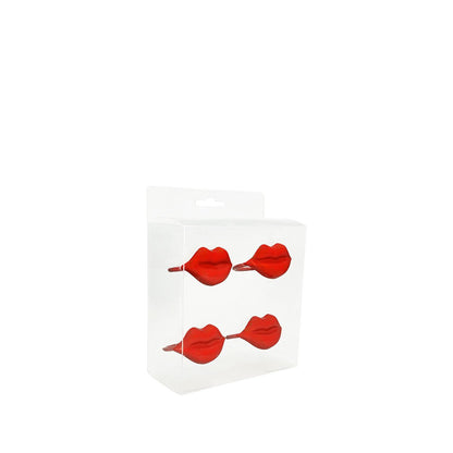Servetringen metaal rood set van 4