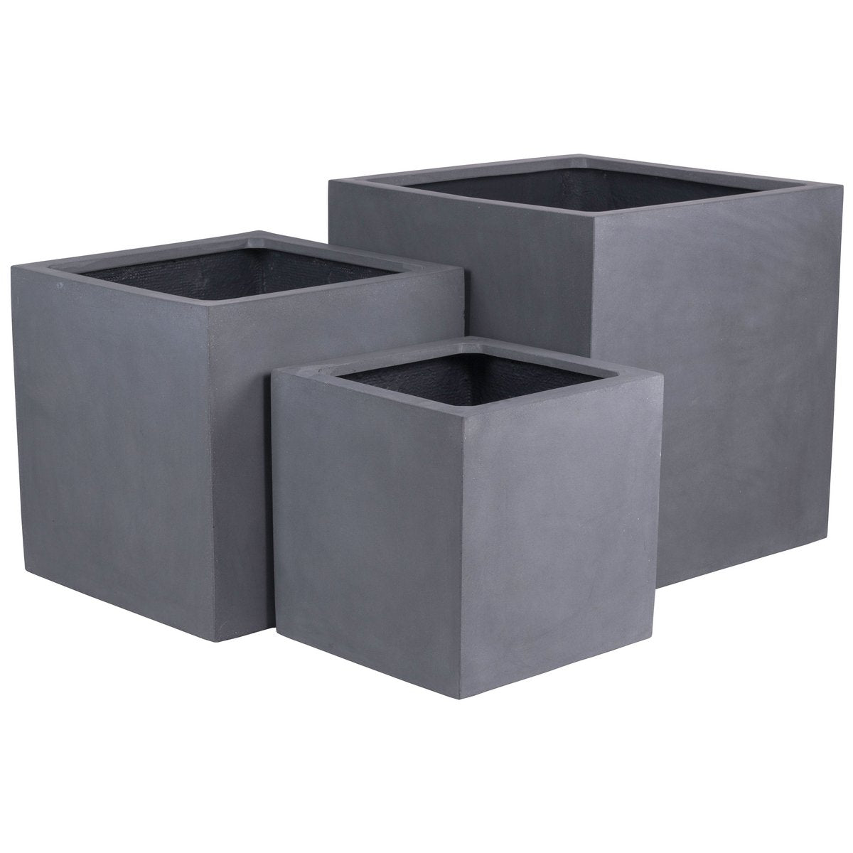 Plantenbak fiberstone 40x40x40 cm grijs