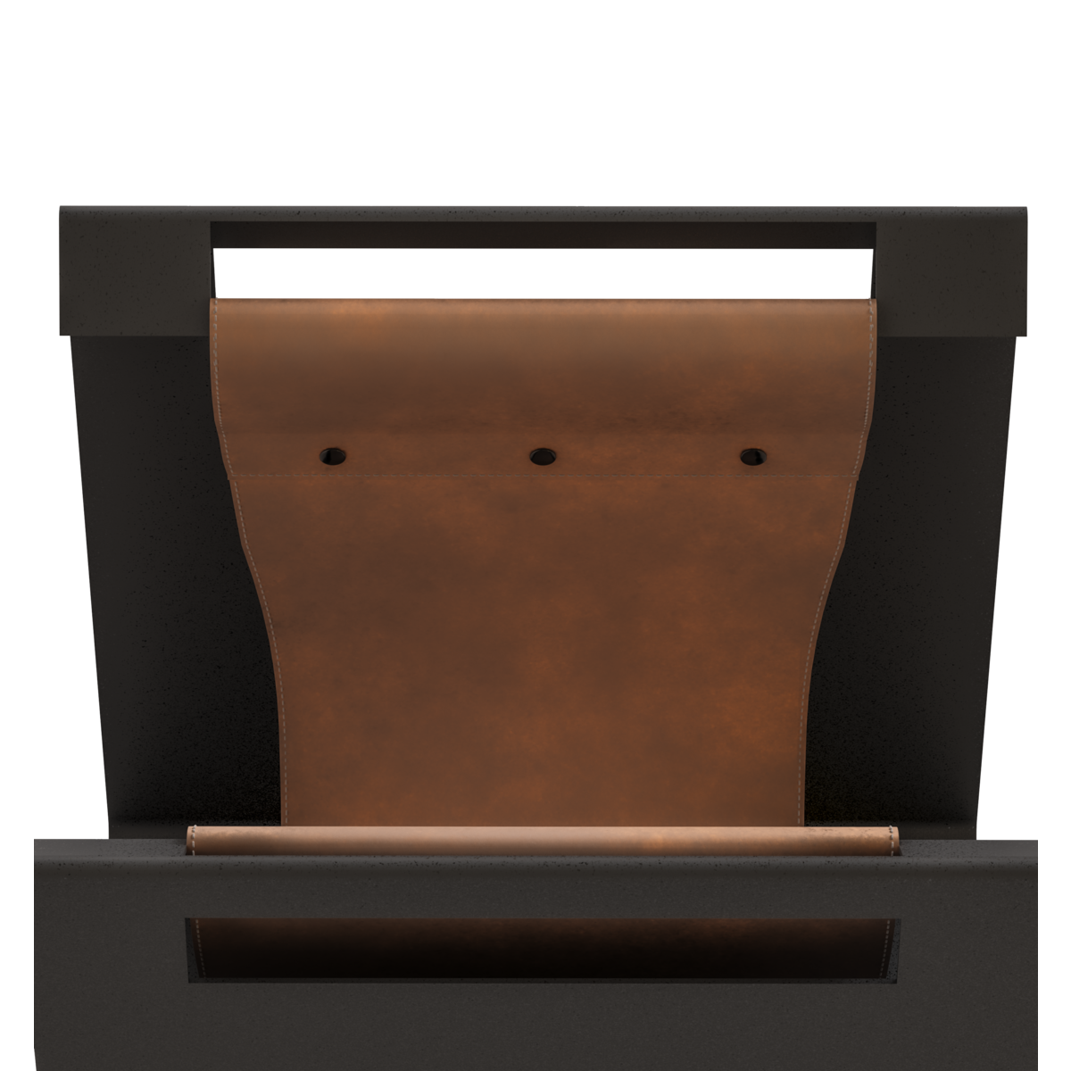 Tijdschriftenrek vegan leer 30x40x15 cm zwart