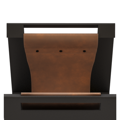 Tijdschriftenrek vegan leer 30x40x15 cm zwart