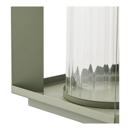 Lantaarn glas metaal groen 18x18x20,5 cm