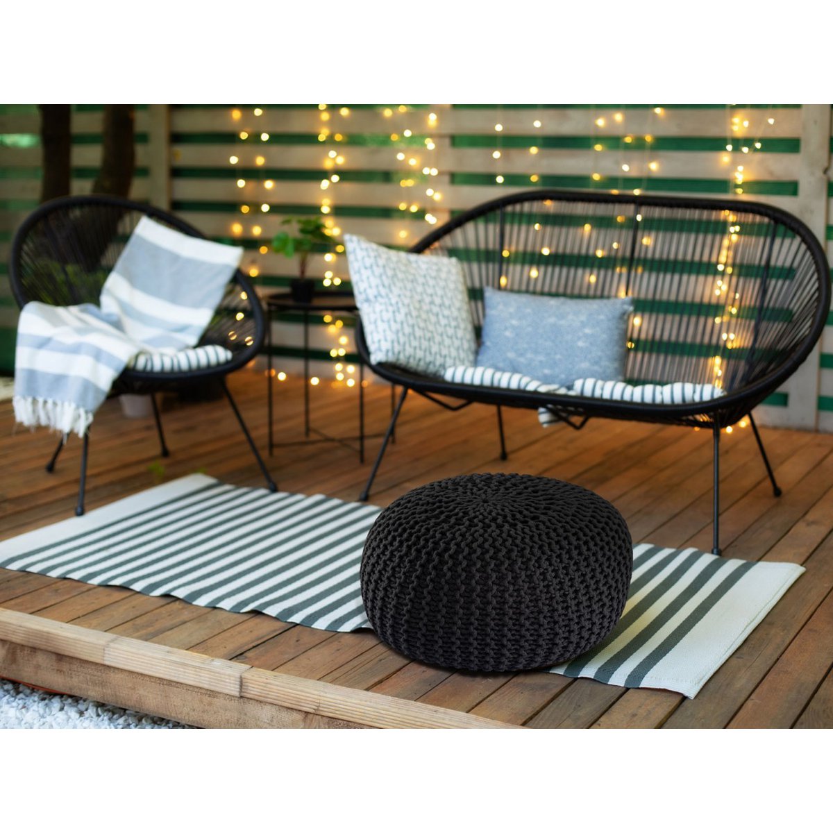 Pouf Ø45x30 cm gerecycled plastic