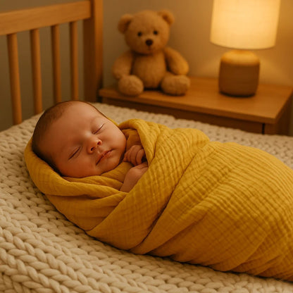 Honey organic cotton maxi-swaddle