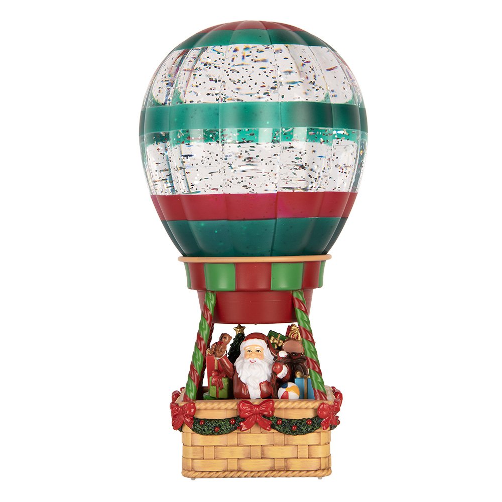 Kerstdecoratie met LED-verlichting en muziek Luchtballon 13x13x25 cm / 3xAAA Bruin Kunststof