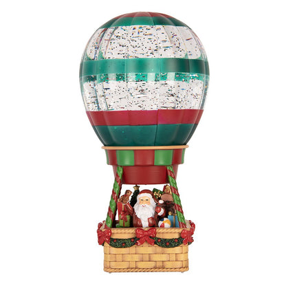 Kerstdecoratie met LED-verlichting en muziek Luchtballon 13x13x25 cm / 3xAAA Bruin Kunststof
