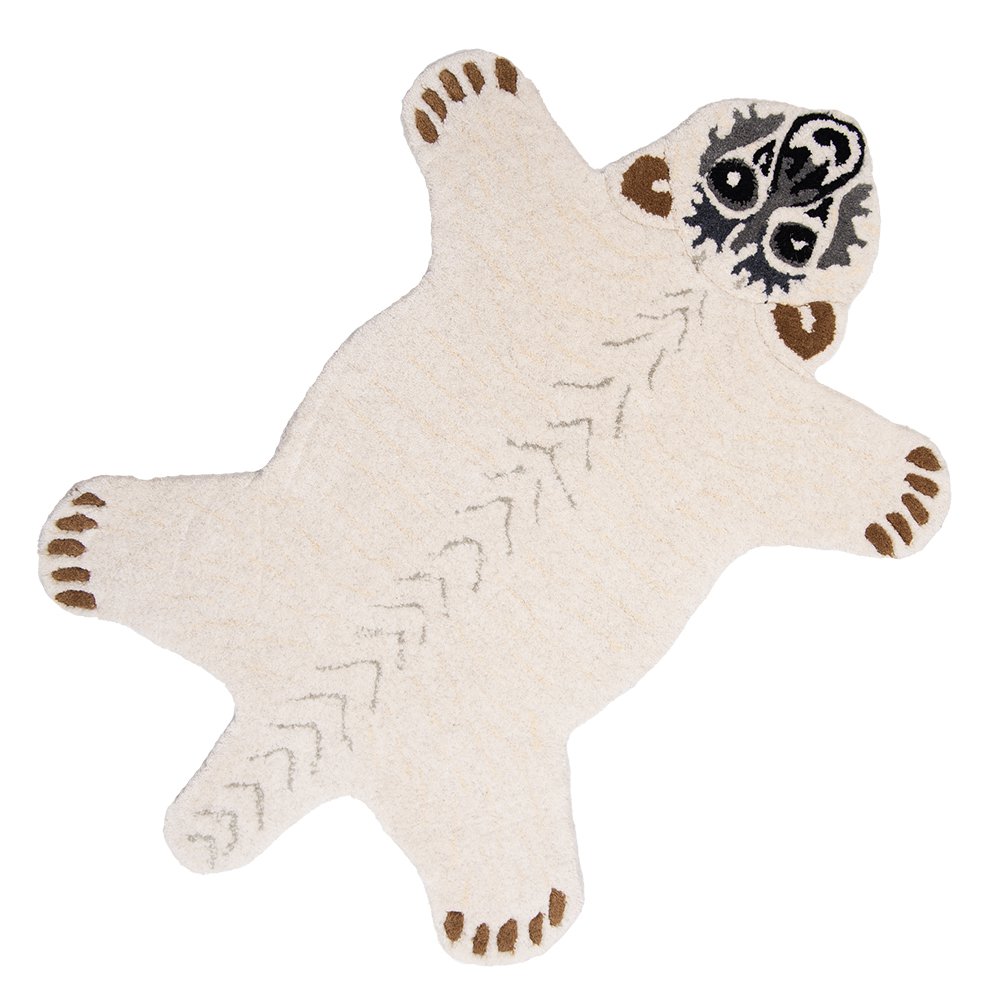 Polar Bear Rug 60x90 cm White Wool Carpet
