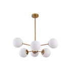 Hanglamp Gina 6-lichts messing wit goud