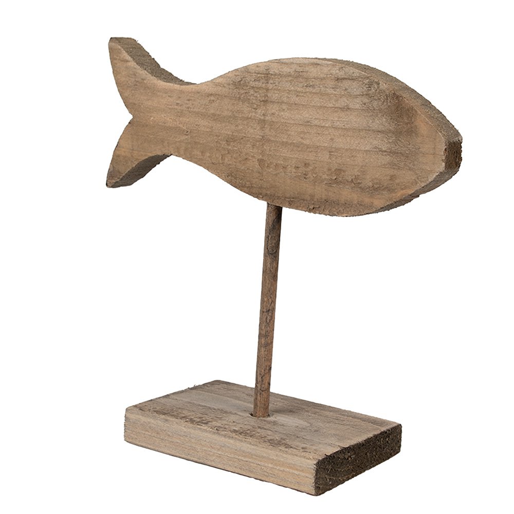 Houten visbeeld 20 cm bruin