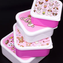 Snackdoosjes set van 4 roze wit