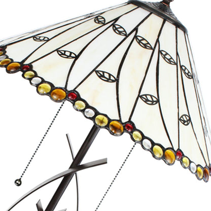 Tafellamp beige glas 41x68 cm