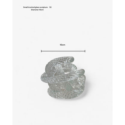 Glazen sculptuur geknoopt Ø10 cm wit