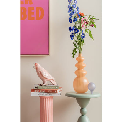 Voorraadpot vogel roze keramiek 12x23x21 cm