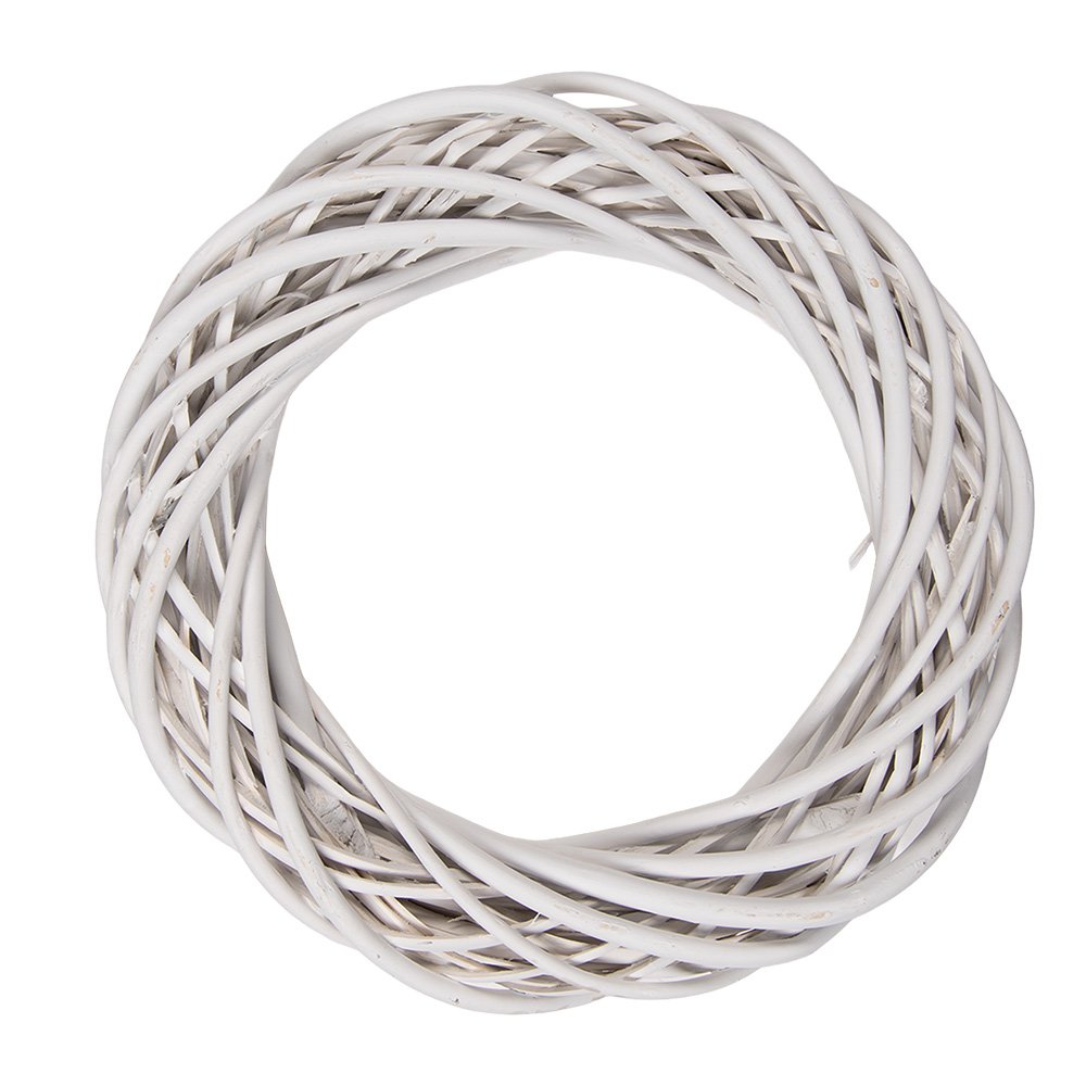 Krans Ø 30x6 cm wit rotan