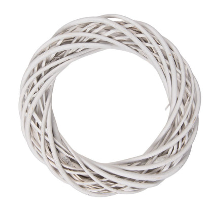 Krans Ø 30x6 cm wit rotan