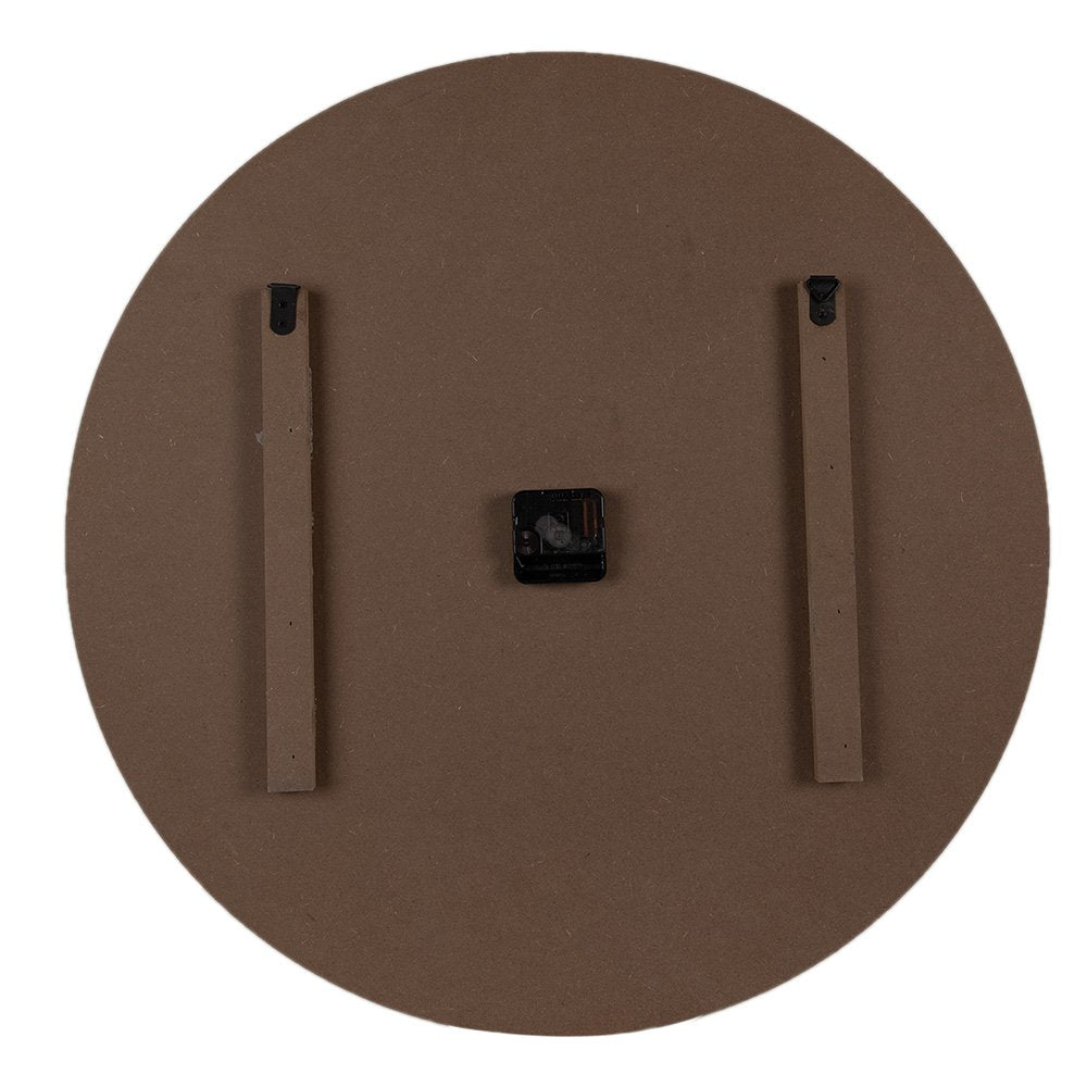 Wandklok Ø 60 cm MDF wereldkaart wit bruin