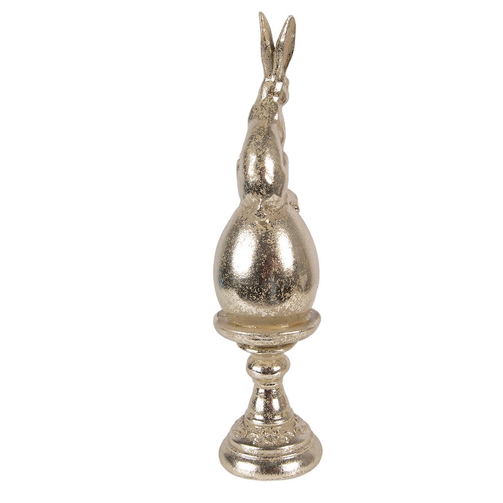 Decoration Figurine Rabbit Ø 6x26 cm Gold-colored Plastic