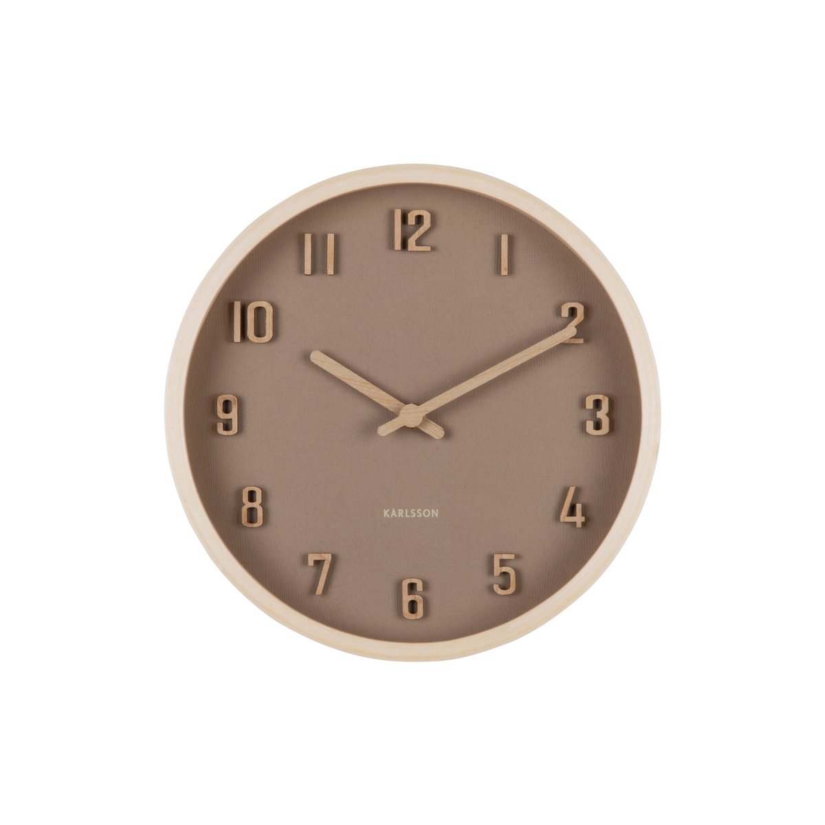 Wandklok 22 cm hout bruin