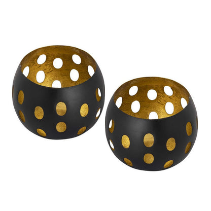 Tealight Holder 48-Delige Florina Sferische Kandelaar Zwart