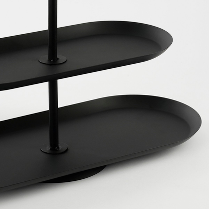 Etagère 2 lagen metaal zwart 38x17x41.5 cm