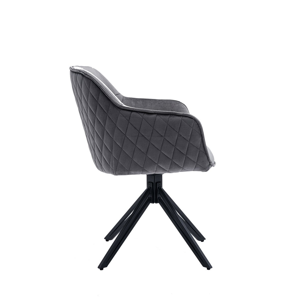 Fauteuil grijs fluweel draaibaar 59x60x83 cm