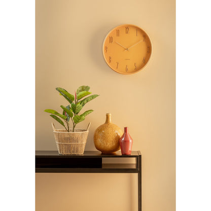 Wandklok 40 cm hout geel