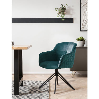 Fauteuil met honingraatquilt groen
