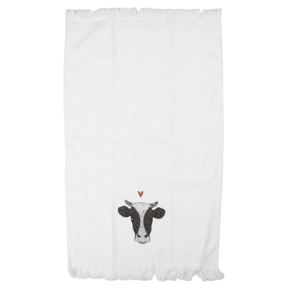 Guest Towel 40x66 cm White Cotton Cow