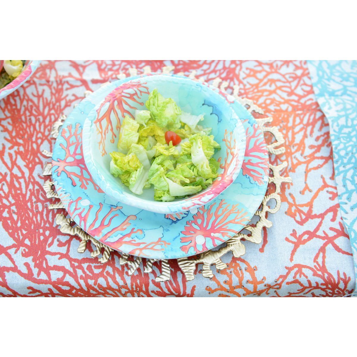 Melamine bord koraal 20x20x5.5 cm