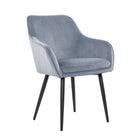 Dining chair light grey velvet