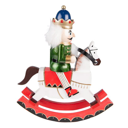 Notenkraker beeld 29 cm wit groen polyresin
