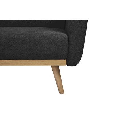 Slaapbank 212x85x79 cm zwart massief berkenhout
