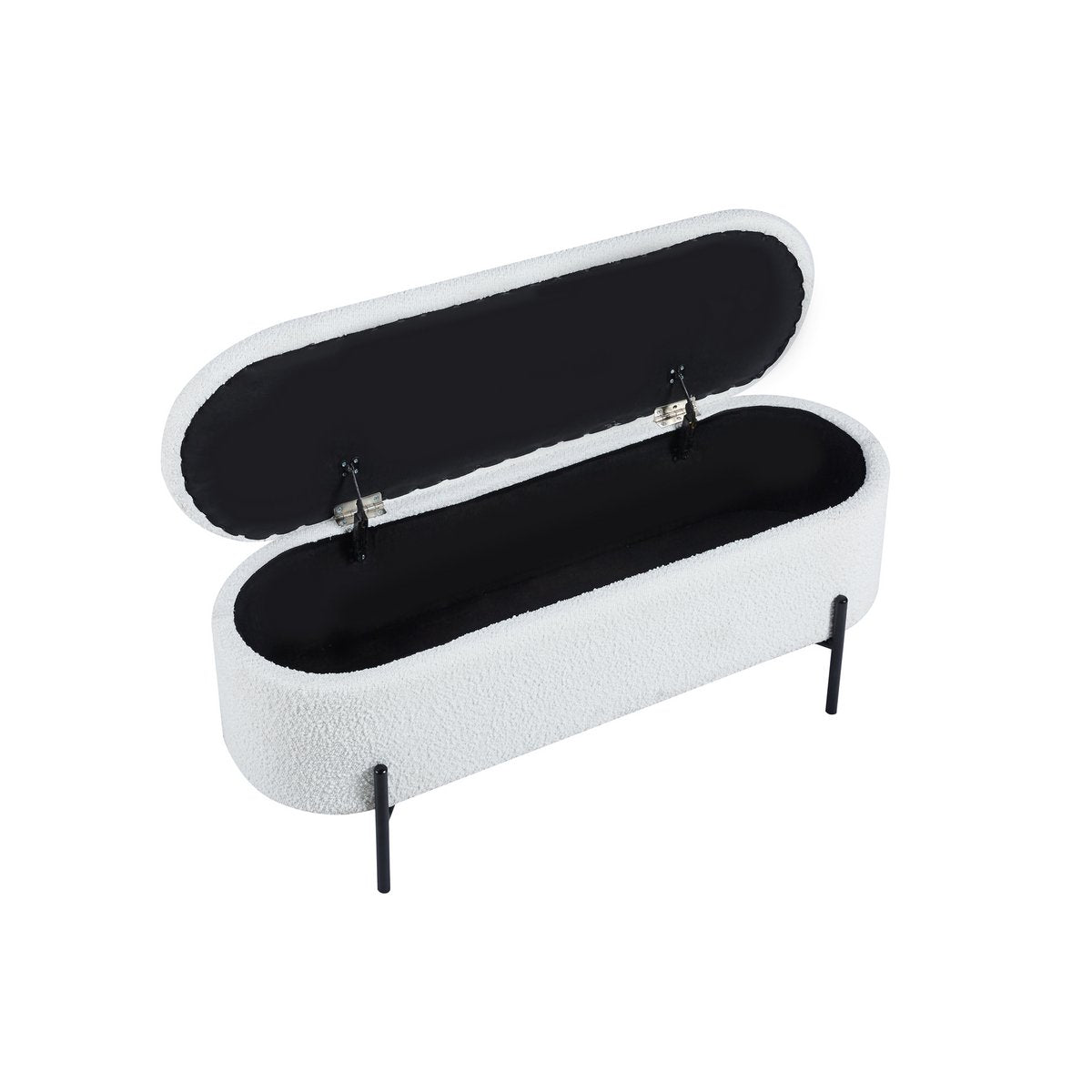 Bedbank 110 cm wit met opbergfunctie